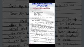 How To Write An Application For Closing Bank Account | Application For Closing Bank Account |