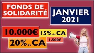 FONDS DE SOLIDARITE PERTES JANVIER 2021 - TUTO AIDE 10000 EUROS
