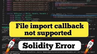 File import callback not supported | Solidity Error | Openzeppelin Error