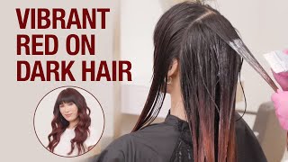How to Do Wet Balayage Technique | Vibrant Red on Dark Hair Tutorial | Kenra Color