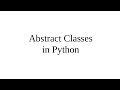 Abstract Classes in Python