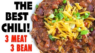 3 Meat 3 Bean Chili | The Best Slow cooker Chili Recipe!