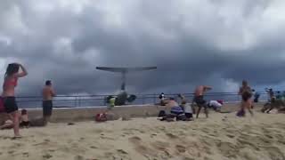 Tourists get blown away by an MD80 Series Aircraft takeoff at St  Martin Airport