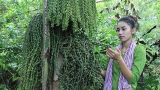 Cooking traditional soup vegetable in my village