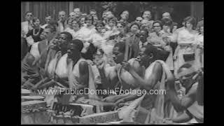 King Mwambutsa of Burundi with President Johnson LBJ at White House - watch Watutsi Dancers