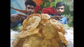 50 pc luchi dal eat challenge.50 পিচ লুচি এবং ডাল খাওয়ার চেলেন্জ।