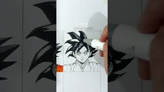 How to Draw Goku in different anime styles #shorts #anime #goku #drawing