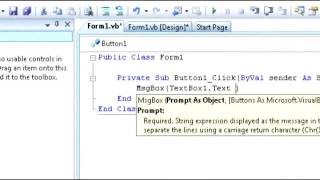 VB Tut 01 - Message box generator - 2008 and 2006