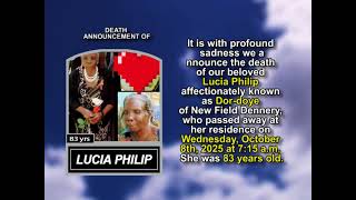 Lucia Philip ~ Short Obituary