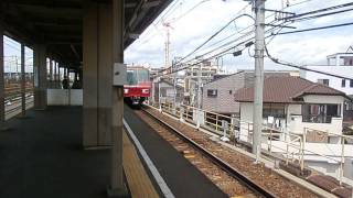 名鉄栄生駅回送電車通過