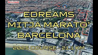 eDreams Mitja Marató Barcelona by Brooks 2025: fly over the half-marathon course! Video of the path.