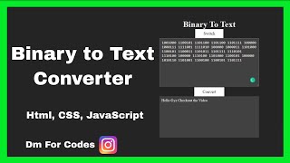 Binary to Text Converter with JavaScript || D. CoDeS || #code #coding #javaScript