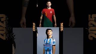 Argentina and Portugal football player Matching impossible challenge #football #shorts