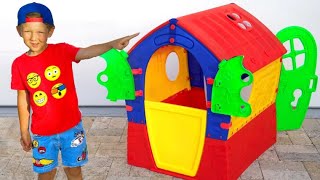 Senya and his new House for Children. Senya plays the Builder