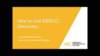 How to Use EBSCO Discovery