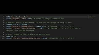 Python Interview Question: Difference between sort and sorted