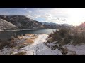 little dell reservoir winter walk snow crunch epic mountain scenery 4k utah