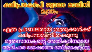 ക്ഷിപ്രകോപി ജ്വാലാമാലിനി മന്ത്രം, ഉഗ്ര ശത്രു സംഹാരം ഫലം, mob - 80 75 11 39 05