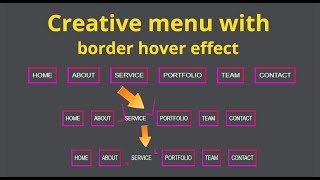 Creative border menu using css