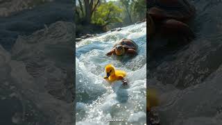 Lost in the Rapids, Found by a Turtle’s Shell #fyp #animals #animalrescue #kisahhewan