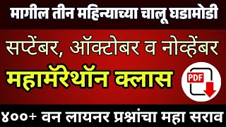 मागील ३ महिने चालू घडामोडी | Daily Current Affairs 2024 | Current Affairs Today | Chalu Ghadamodi |