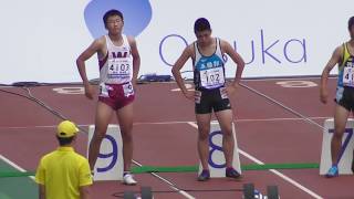 全中陸上2019大阪、男子100ｍ決勝。新藤千馬選手が11.02で優勝。