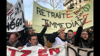 French unions rally en masse for 'Black Tuesday' protests against pension reform