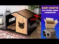 DIY Cat House cardboard | Easy Crafts Cat House Using Cardboard