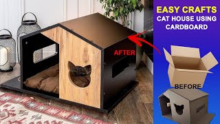 DIY Cat House cardboard | Easy Crafts Cat House Using Cardboard