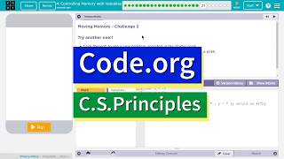 Controlling Memory with Variables 4.21 Tutorial with Answers Code.org CS Principles