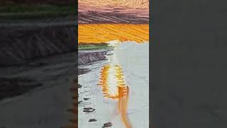 #landscapeembroidery #handembroidery #embroideryforbeginners #embroideredsunset #embroideredpainting