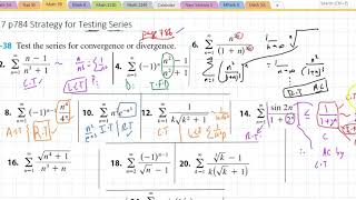 Math 5B Section 11.7 Strategy for Testing Series