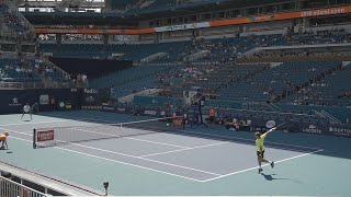 Wawrinka v. Krajinovic (Court Level View) 60FPS HD Miami Open 2019 R3