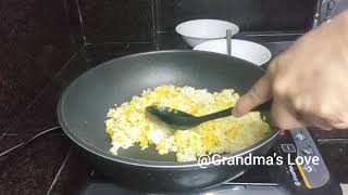 Turmeric Fried Rice with egg | cooking for breakfast | @Grandma's Love