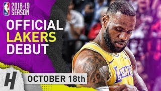 LeBron James Official Lakers Debut Full Highlights vs Trail Blazers 2018.10.18 - 26 Pts, 12 Reb