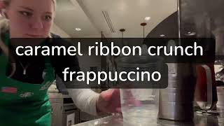 making caramel ribbon crunch frappuccino