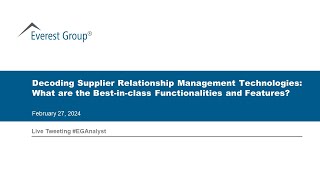 On-demand Webinar: Decoding Supplier Relationship Management Technologies