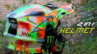 Airbrushing Motocross Helmet Dual Design