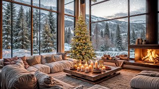 Warm Christmas Haven: Fireplace Ambience \u0026 Snowy Winter Sounds for Ultimate Relaxation