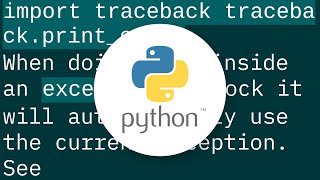 e.printStackTrace equivalent in python