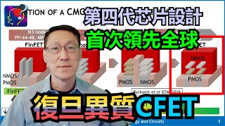 復旦異質CFET，芯片設計第二代FinFET，達至5nm製程；第三代GAA FET，3nm；CFET是第四代，可以達到1nm，目前無人做到。復旦大學的異質CFET突破多個瓶頸，成功做出4吋晶圓。