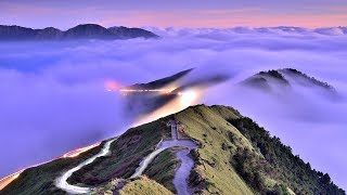 美 in Taiwan 台灣^^合歡山主峰夕陽雲海雲瀑●銀河星空~縮時4K  Time lapse of Mt. Hehuen cloud fall 2017/09/17