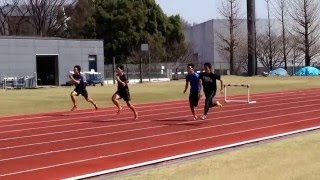 【中大陸上部】28.3.20 スローSD60m1本目1中村6.91吉岡7.05