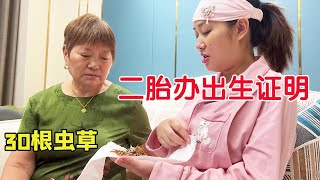 【超小厨】给二胎办理出生证明，婆婆回老家给买30根虫草，期待下次一大家子团聚！