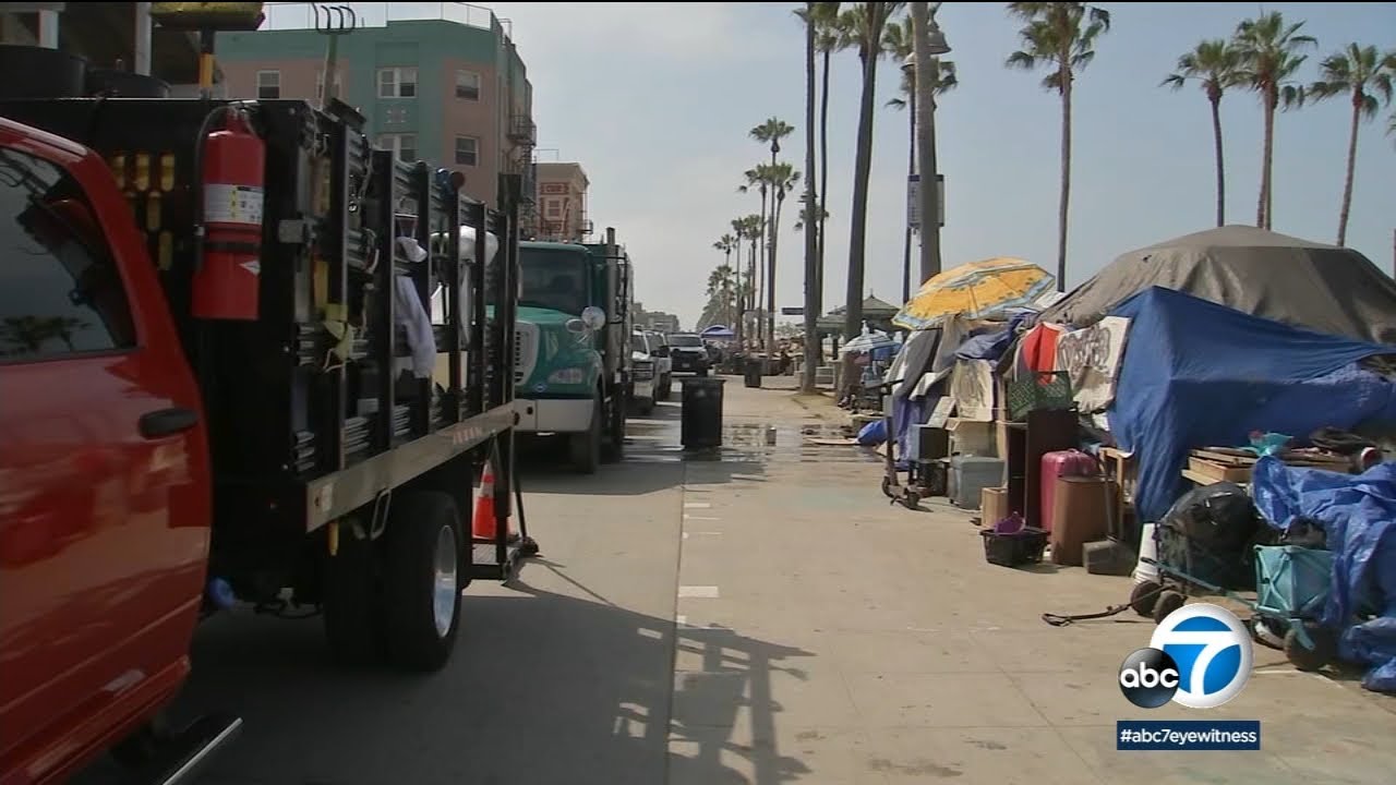 Crews Clear Out Homeless Encampments Along Venice Boardwalk I ABC7 ...