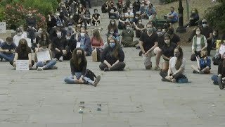 NYC protestors hold vigil for George Floyd outside mayor's residence | AFP