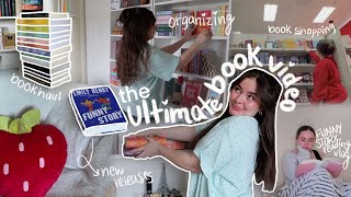 the ultimate book video🫐📖⭐️ funny story reading vlog, book haul, + organizing my bookshelves