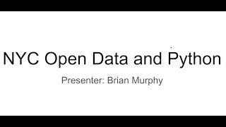 EDA NYC Open Data and Python