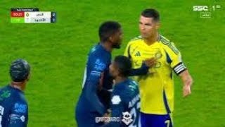 شاهد لحظة شجار رونالدو اليوم ولاعب الاخدود نايف العسيري وسبب مشاجرة كريستيانو لاعب النصر واللاعب