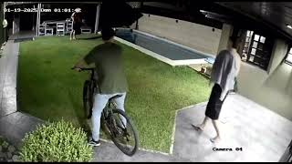 Man Tries To Ride Bicycle With Flat Tyre And Falls Onto House Porch - 1630323